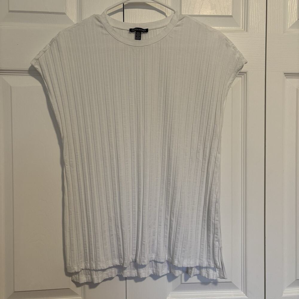Women’s Eileen Fisher White Ribbed Top Size Medium
